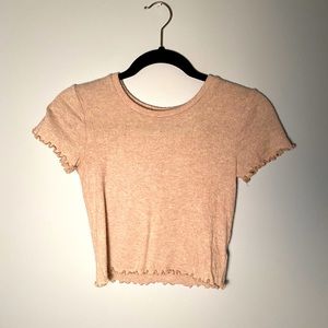 women’s lettuce edge crop top